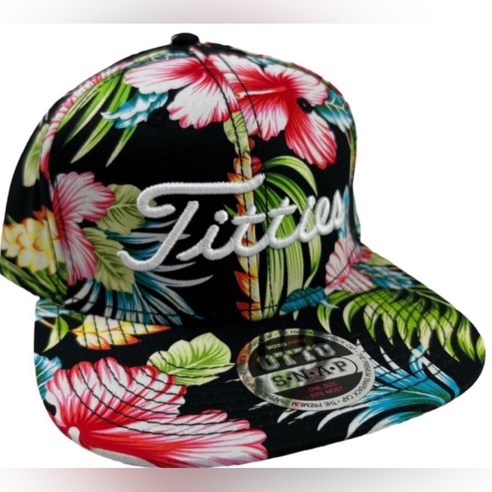 NWT Titties SnapBack Golf Hat in Floral Print